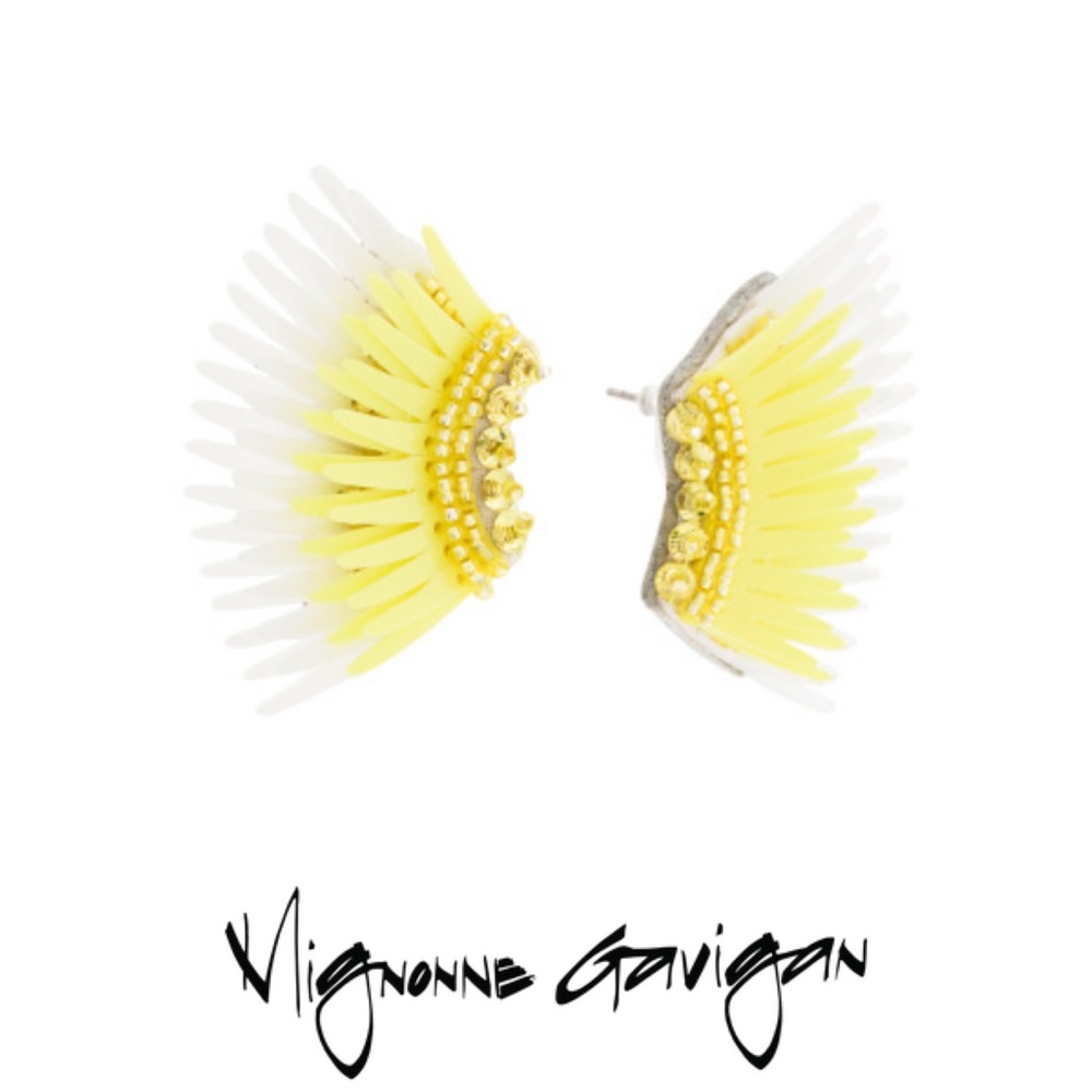 Mignonne Gavigan Mini Madeline Earrings in Yellow and White NWT